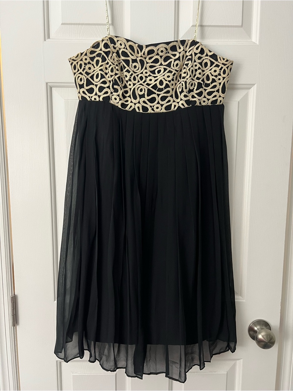 Lilly Pulitzer dress Black and Gold strapless Size 10 EUC